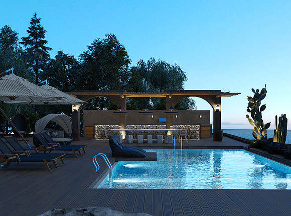 pool area night